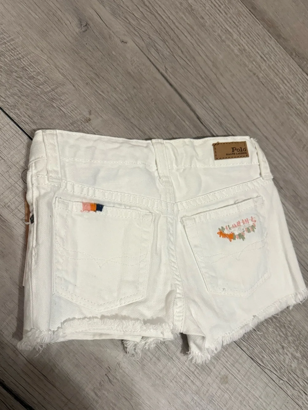 Girls 4t Polo Ralph Lauren White Distressed Denim Shorts NWT